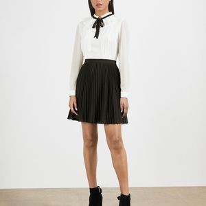 Ted Baker Pleated Mini Dress with Tie Detail